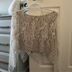 Guess lace crop shirt M